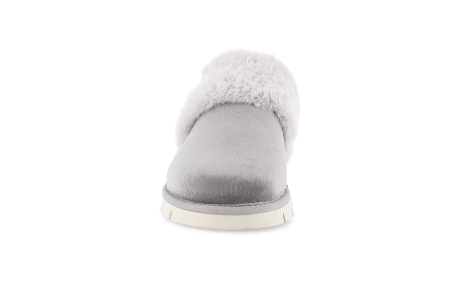 Slipper with Eco-fur LOXI CI3023 - GREY | Grünland