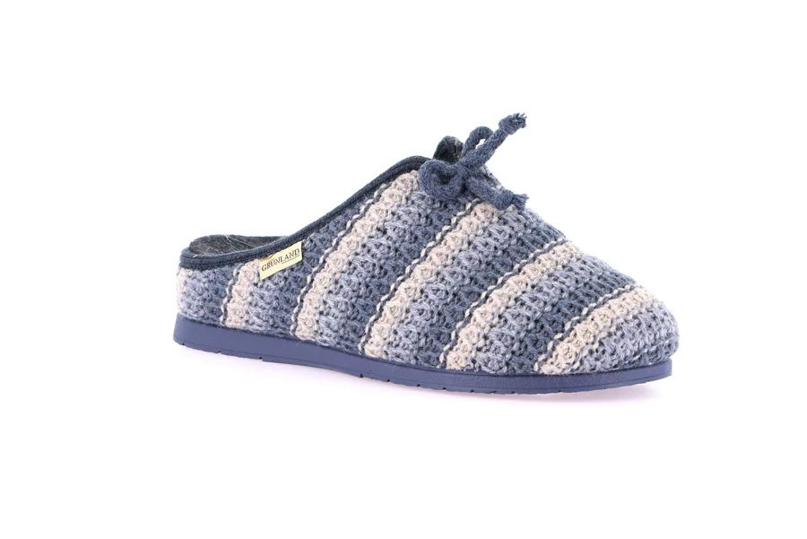 Embroidered knit slipper with stripes | ADRA