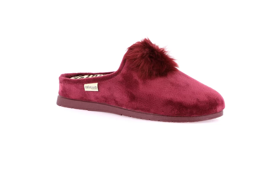 Samt-Pantoffel mit Pompon | ADRA