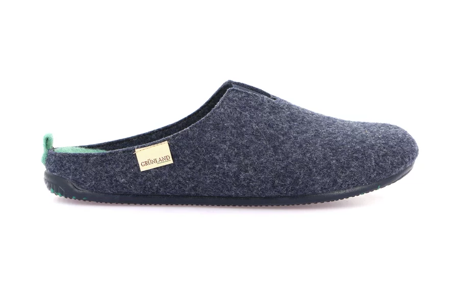 Ciabatta uomo ORMI in feltro CI3189 - BLU-LIME | Grünland