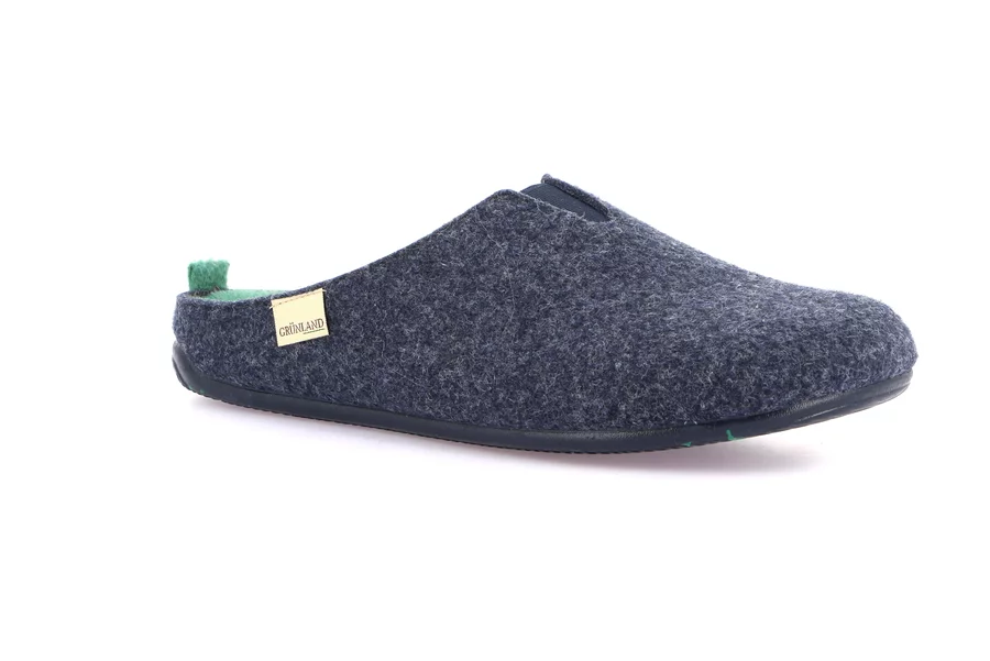 Ciabatta uomo ORMI in feltro CI3189 - BLU-LIME | Grünland