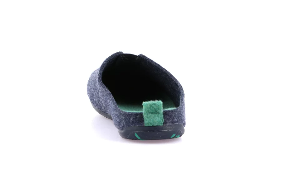 Ciabatta uomo ORMI in feltro CI3189 - BLU-LIME | Grünland