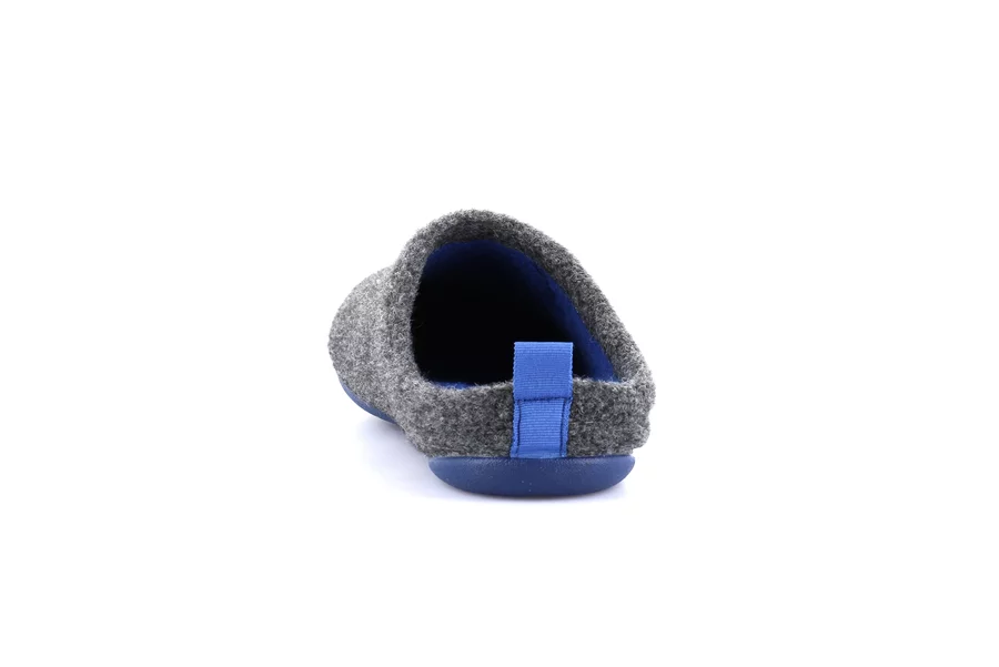 Men's slipper with coloured sole | LECY CI3196 - ANTRACITE-ROYAL | Grünland