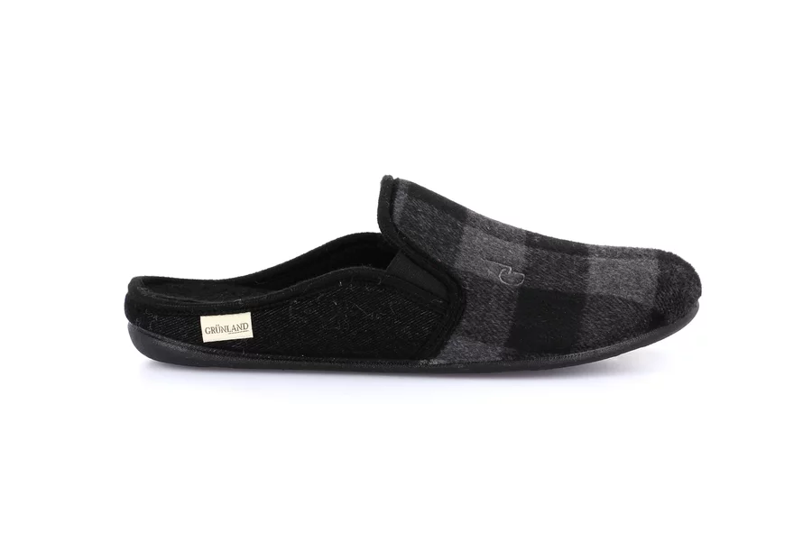 Ciabatta uomo tartan | LECY CI3197 - NERO | Grünland