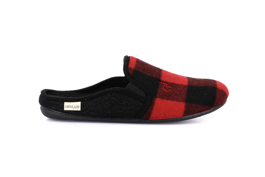 Ciabatta uomo tartan | LECY CI3197 - ROSSO | Grünland