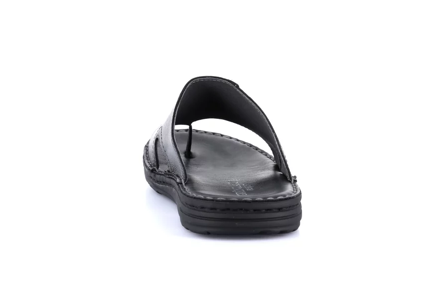 Flip-flop in genuine leather | LAPO CI3505 - BLACK | Grünland