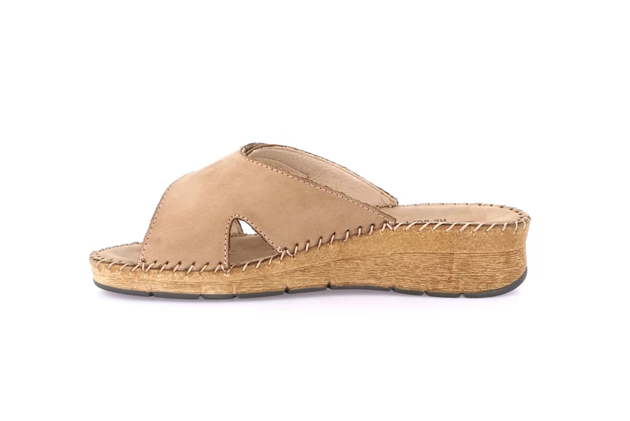 Ciabatta comfort in nabuk | PALO CI3610 - TAUPE | Grünland