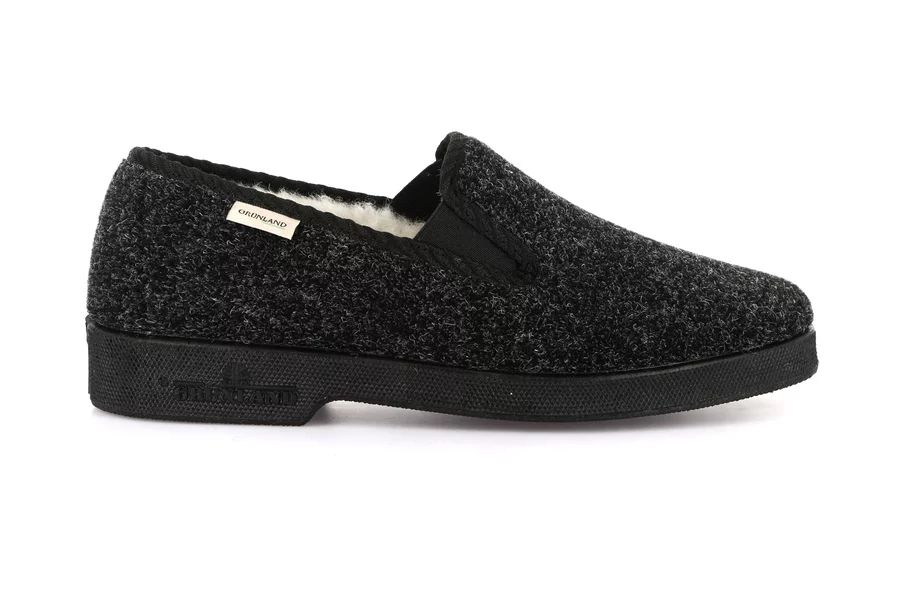 Padded men's slipper PA0011 - BLACK | Grünland