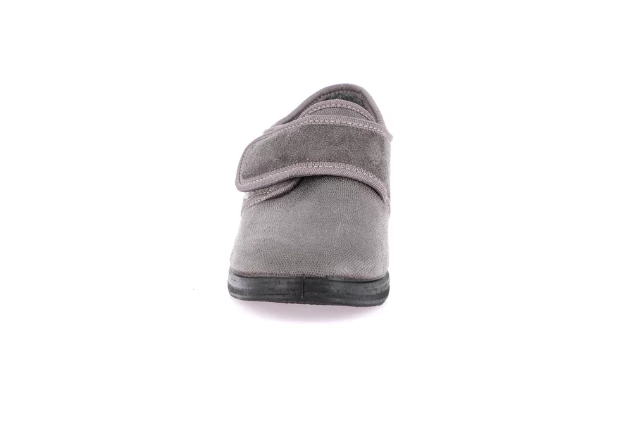 Stretch slipper with hook and loop closure | IRAE PA0598 - GREY | Grünland