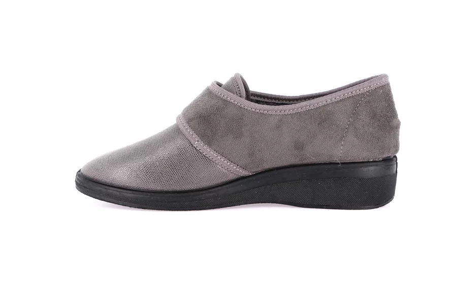 Stretch slipper with hook and loop closure | IRAE PA0598 - GREY | Grünland