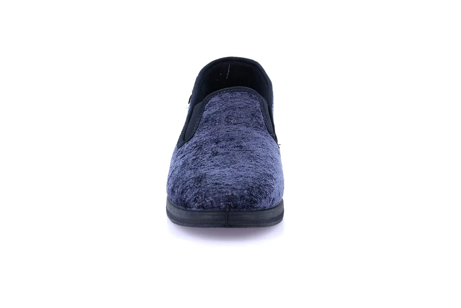 Wedge slipper in chenille | IRAE PA0672 - BLUE | Grünland