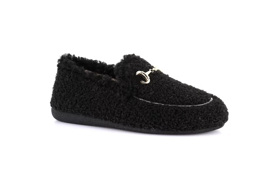 Mocassino teddy | GLES PA0862 - NERO | Grünland