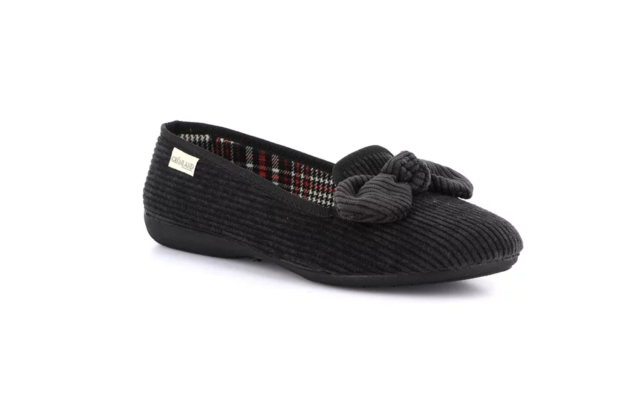 Slipper with bow | TAXI PA0869 - BLACK | Grünland