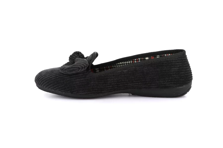 Slipper with bow | TAXI PA0869 - BLACK | Grünland