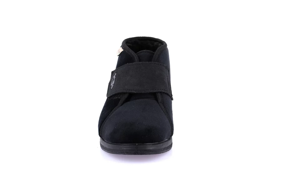 Slipper with velcro | IRAE PA1087 - BLACK | Grünland