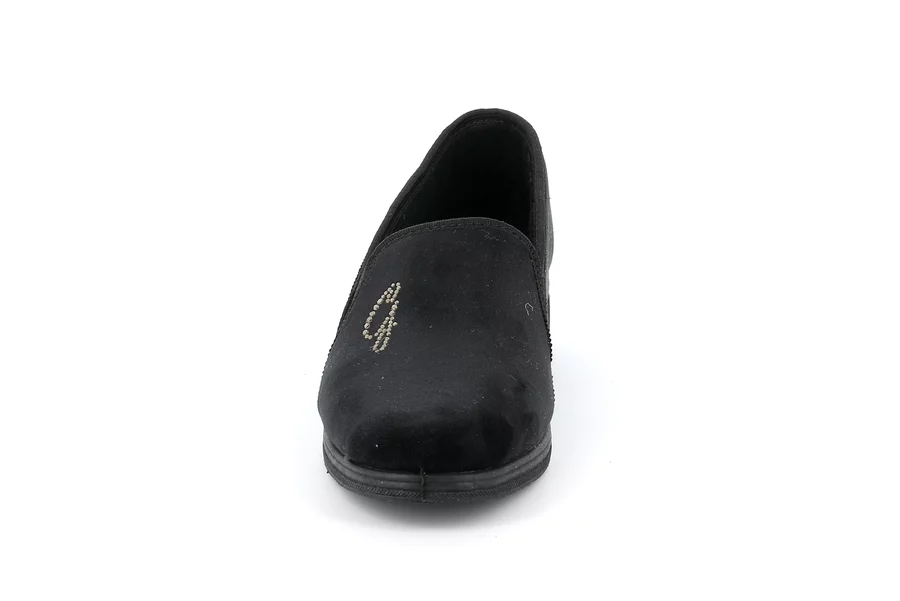 Pantofola slip-on con zeppa | IRAE PA1091 - NERO | Grünland
