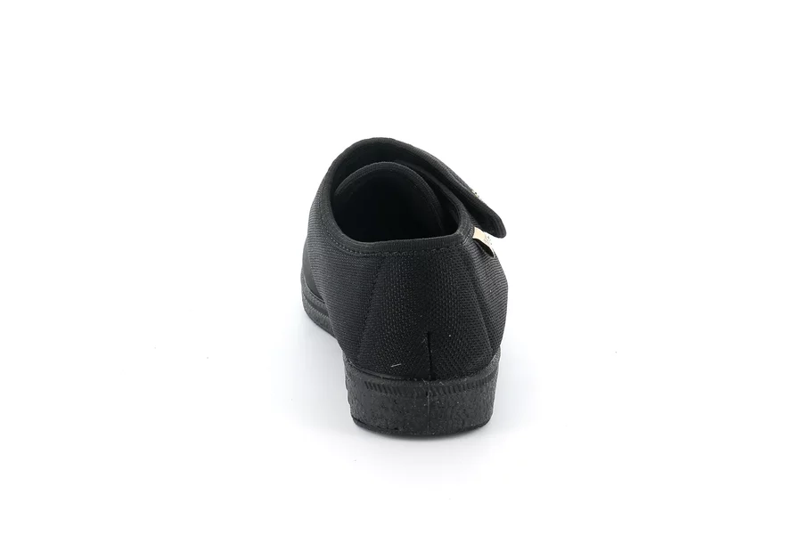 Komfort pantoffeln mit Klettverschluss PA1201 - SCHWARZ | Grünland