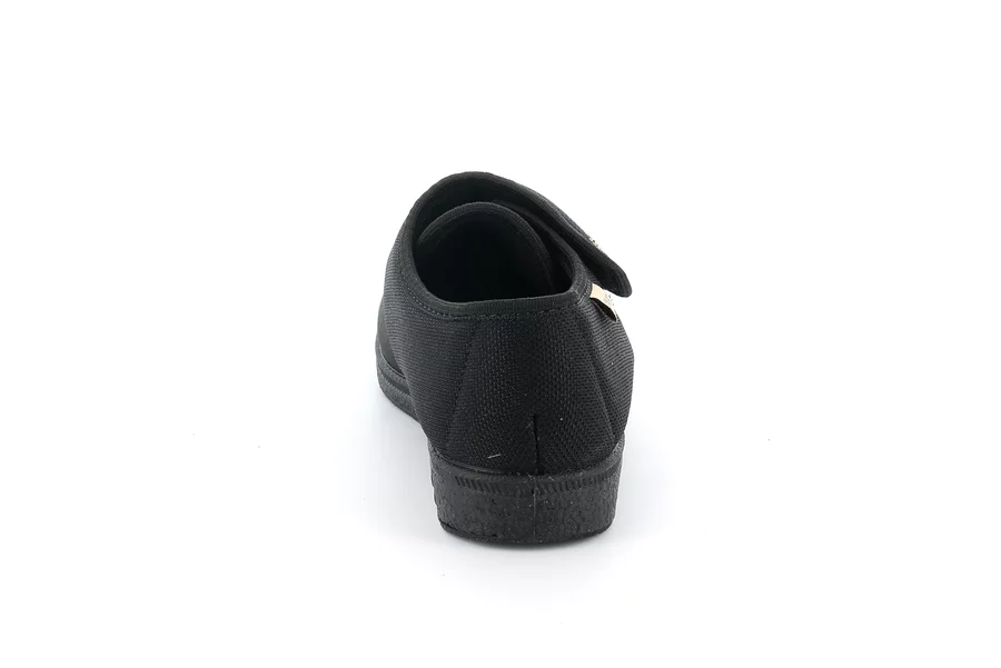 Pantofola comfort a strappo PA1201 - NERO | Grünland