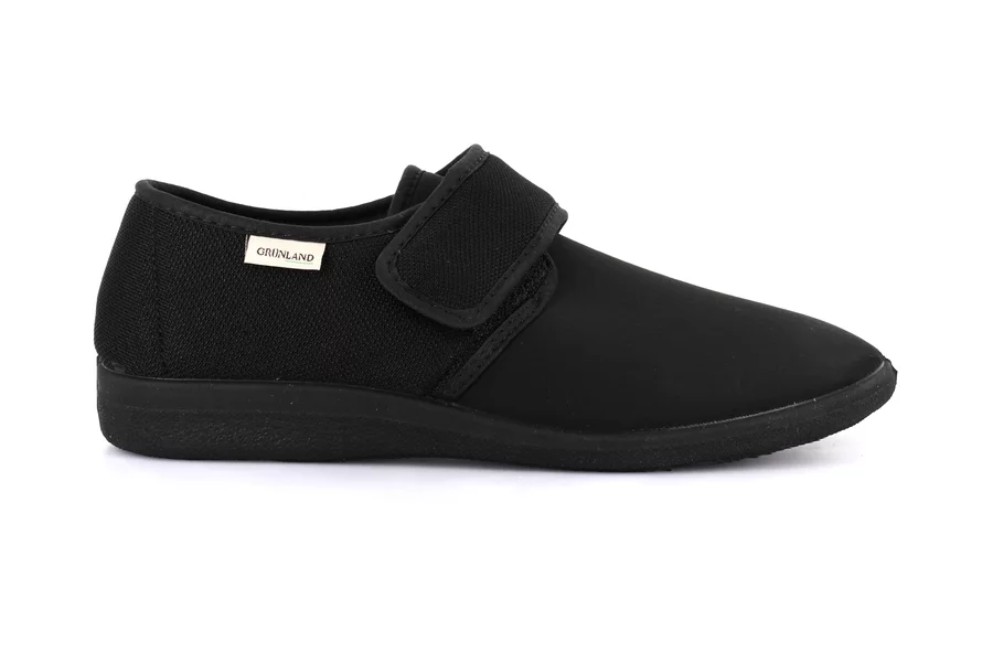 Slipper closed with velcro closure PA1205 - BLACK | Grünland