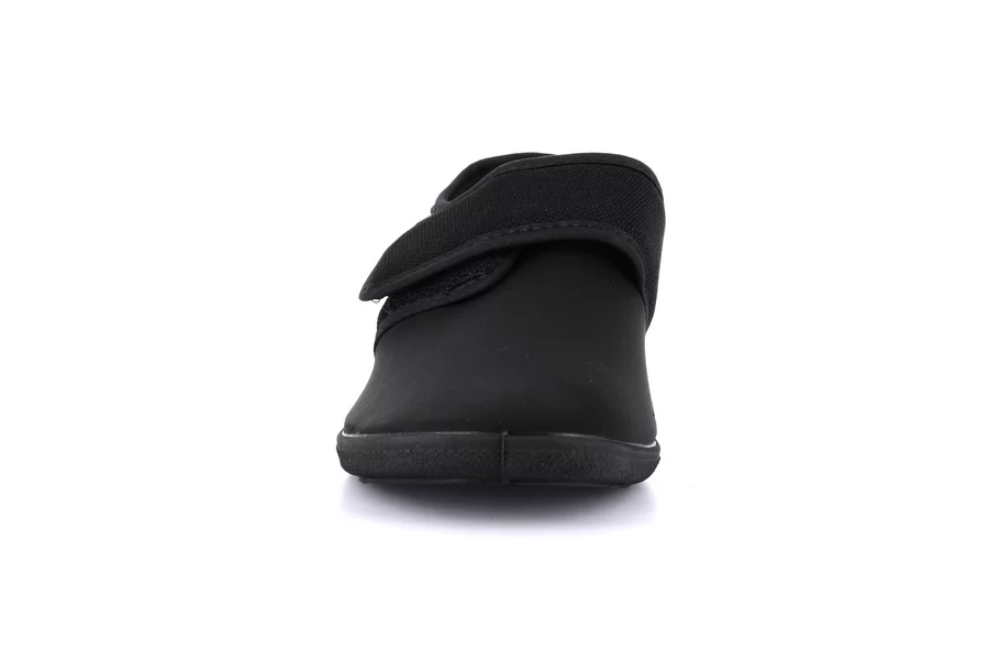 Slipper closed with velcro closure PA1205 - BLACK | Grünland