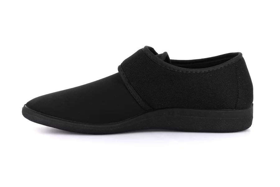 Slipper closed with velcro closure PA1205 - BLACK | Grünland