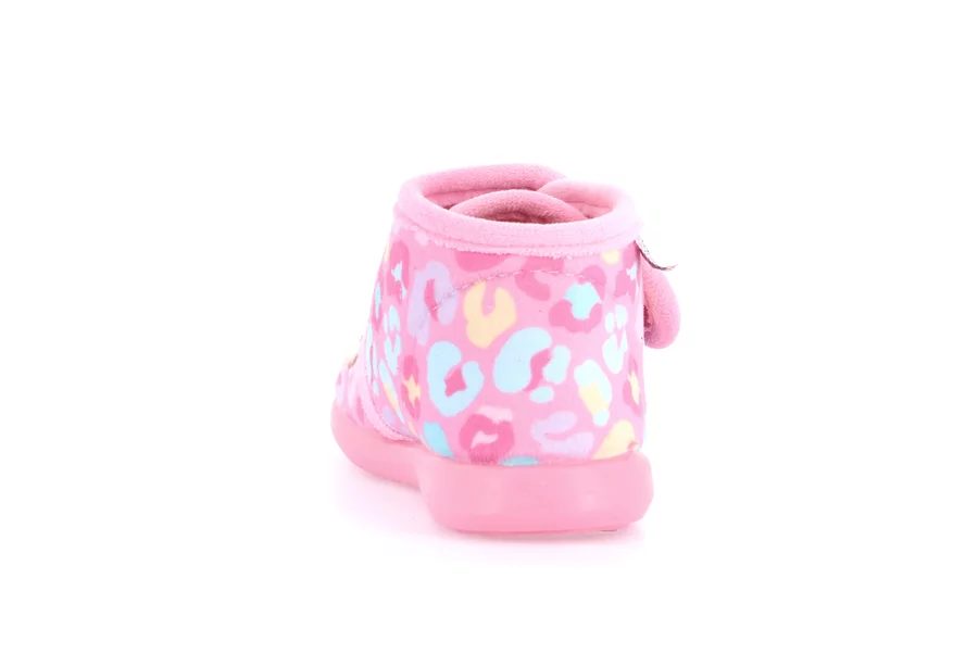 Junior Pantoffel mit Print und Klettverschluss PA1242 - ROSE | Grünland Junior