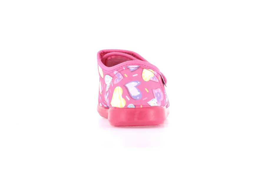 Fabric and patterned house slipper PA1243 - FUXIA | Grünland Junior