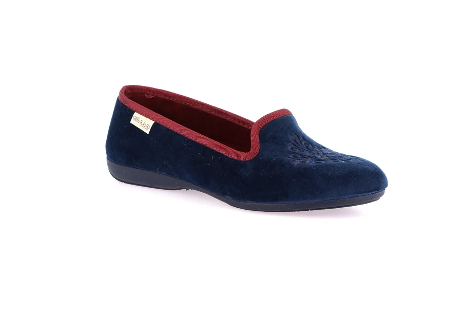 Slipper with piping | TAXI PA1252 - BLU-BORDO' | Grünland