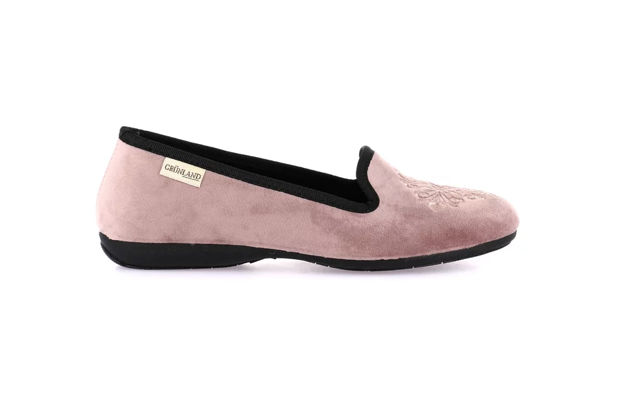 Slipper with piping | TAXI PA1252 - MALVA-NERO | Grünland