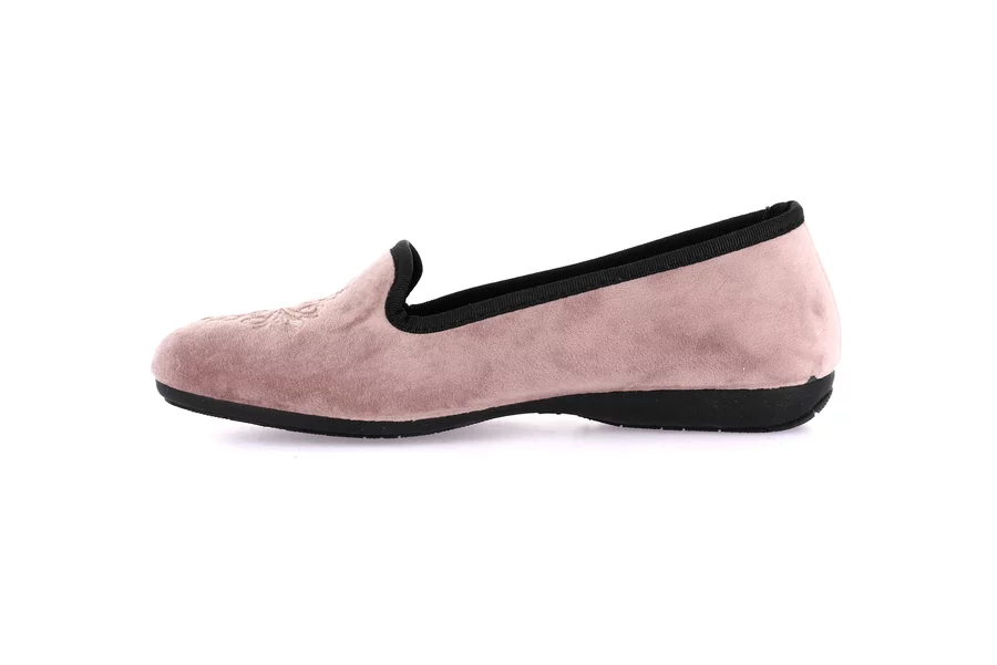 Slipper with piping | TAXI PA1252 - MALVA-NERO | Grünland