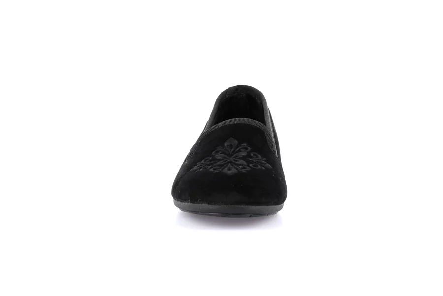 Slipper with piping | TAXI PA1252 - NERO-NERO | Grünland