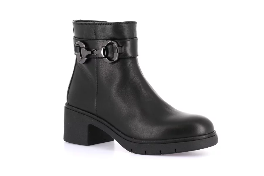 Genuine leather ankle boot | ROLA PO0963 - BLACK | Grünland