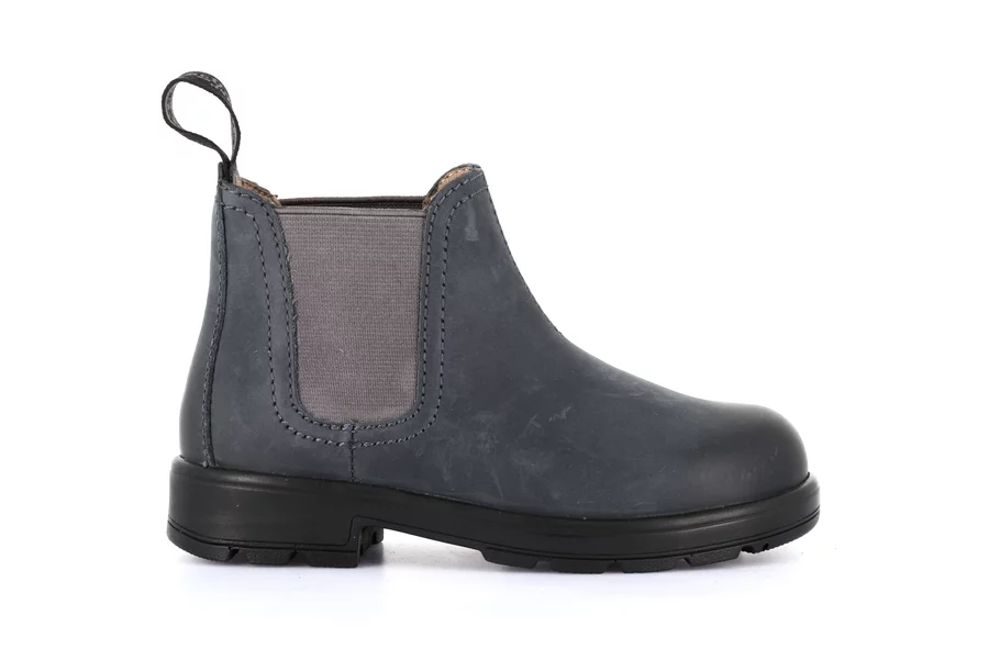 Ankle boots for little boy in genuine leather | STAT PO2051 - BLU-ANTRACITE | Grünland Junior