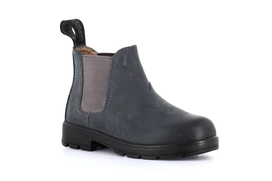 Ankle boots for little boy in genuine leather | STAT PO2051 - BLU-ANTRACITE | Grünland Junior