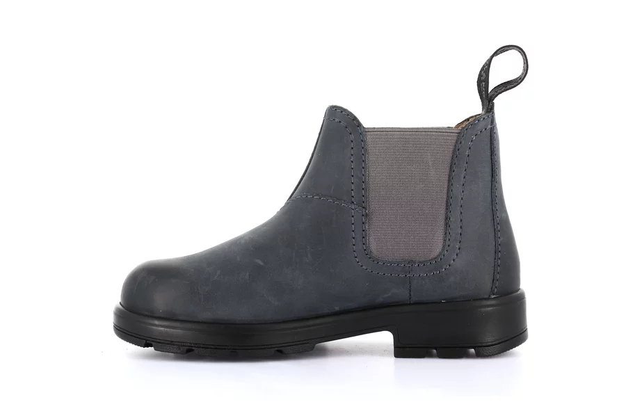 Ankle boots for little boy in genuine leather | STAT PO2051 - BLU-ANTRACITE | Grünland Junior