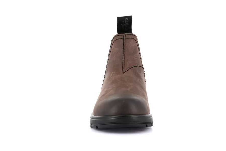 Ankle boots for little boy in genuine leather | STAT PO2051 - MARRONE-T.MORO | Grünland Junior