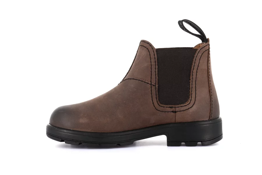 Ankle boots for little boy in genuine leather | STAT PO2051 - MARRONE-T.MORO | Grünland Junior