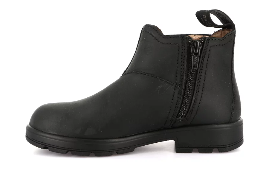 Stiefelette für Jungen aus echtem Leder | STAT PO2051 - NERO-NERO | Grünland Junior