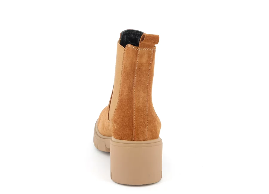 Suede ankle boot with side elastic | ZAME PO2075 - CUOIO | Grünland