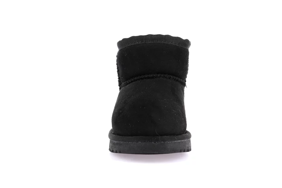 Junior ankle boot in eco fur | CROM PO2100 - BLACK | Grünland Junior