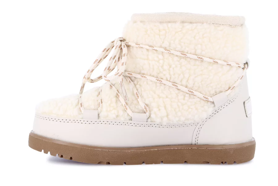 Junior ankle boot in eco fur | CROM PO2101 - BEIGE | Grünland Junior