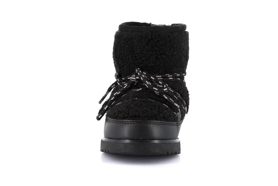 Junior ankle boot in eco fur | CROM PO2101 - BLACK | Grünland Junior