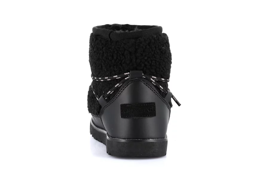 Junior ankle boot in eco fur | CROM PO2101 - BLACK | Grünland Junior