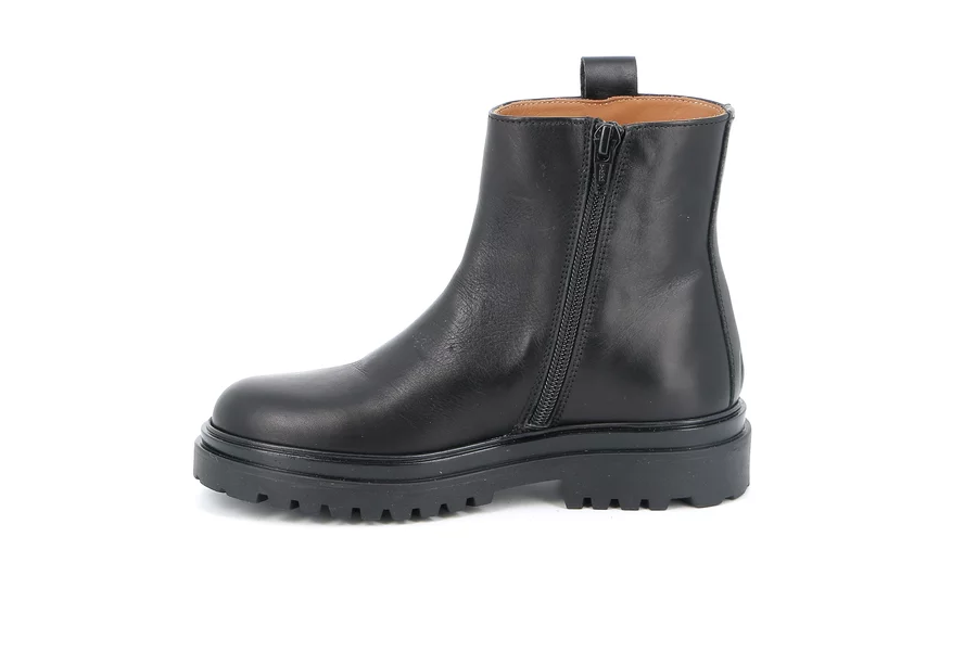 Ankle boot in leather with applications | COPP PO2110 - BLACK | Grünland Junior