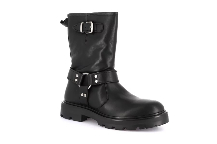 Genuine leather ankle boot | RAKA PO2128 - BLACK | Grünland