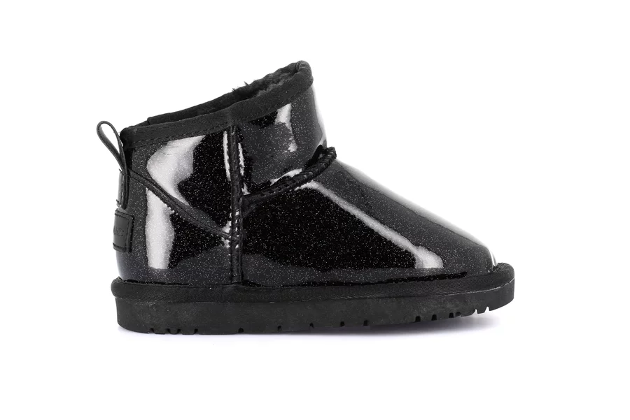 Stiefelette aus weichem Lackleder PO2141 - SCHWARZ | Grünland Junior