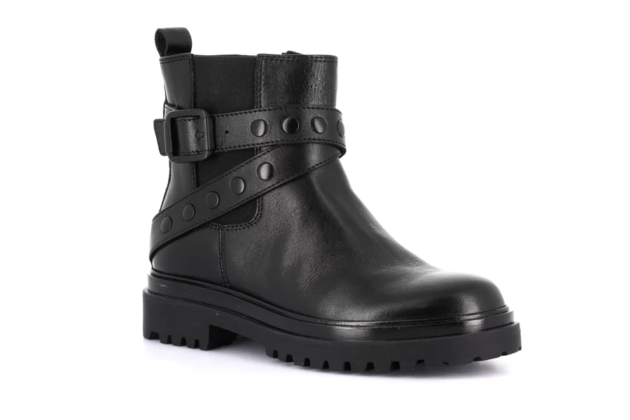 Beatles in pelle con laccio borchiato | COPP PO2157 - NERO | Grünland Junior