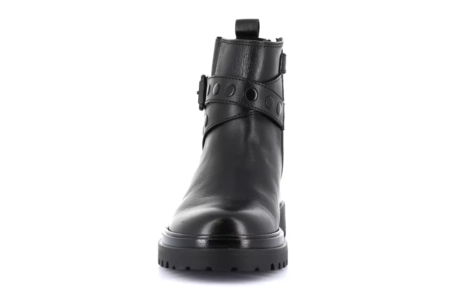 Beatles in pelle con laccio borchiato | COPP PO2157 - NERO | Grünland Junior