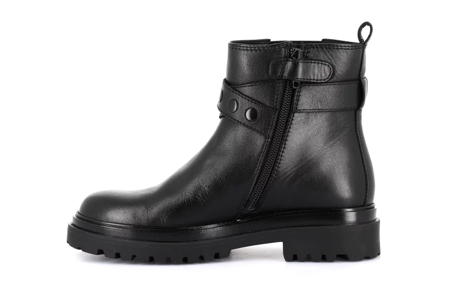 Beatles in pelle con laccio borchiato | COPP PO2157 - NERO | Grünland Junior