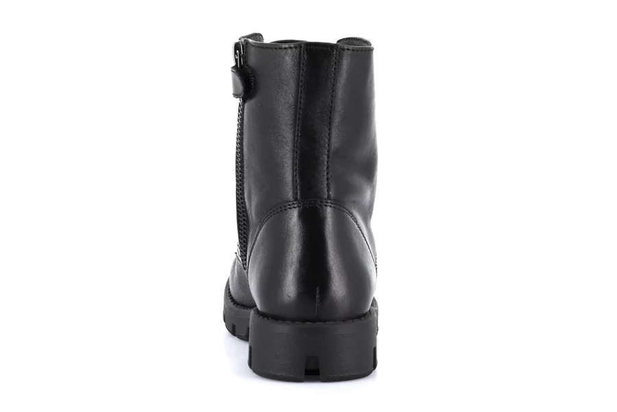 Combat boot with laces and side zip | CLIP PO2158 - BLACK | Grünland Junior